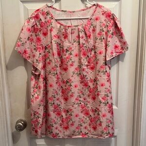 SHEIN Pink Floral Blouse